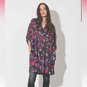 Isabel Marant Etoile Mazea Mini Dress Purple Printed Cotton Size 38